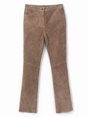 DG2 by Diane Gilman 100% Suede Leather Pants Tan Bootcut Size 6
